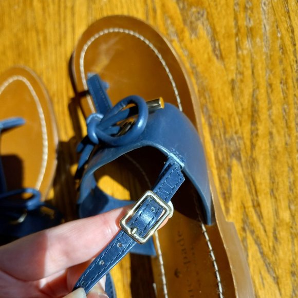 Kate Spade Navy Blue Thong Sandals - Picture 6 of 16